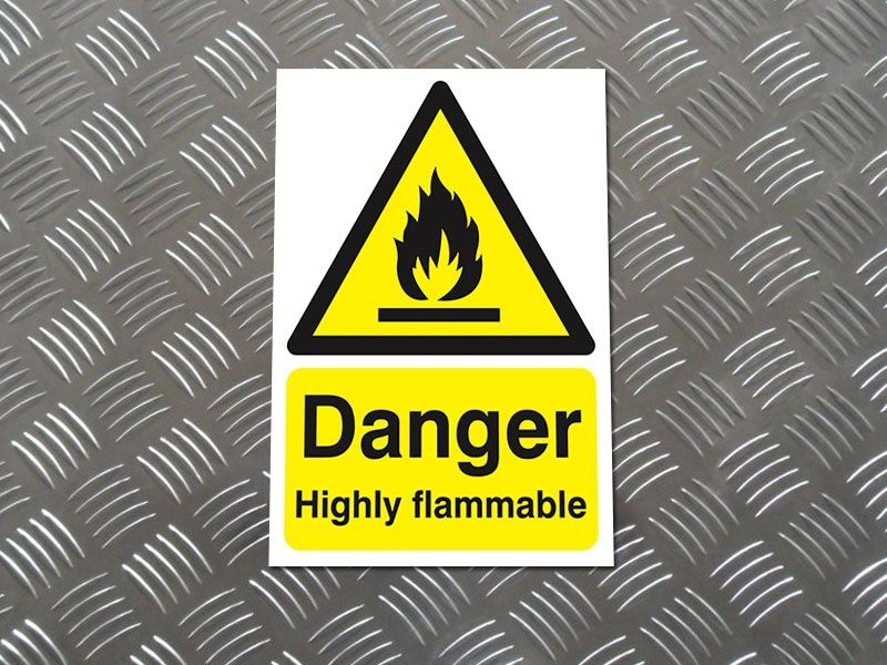 "Danger Highly Flammable" Warning Safety Sign