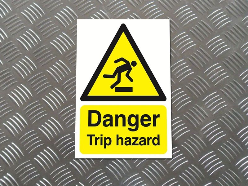 "Danger Trip Hazard" Warning Safety Sign