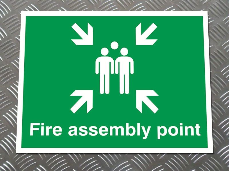 "Fire Assembly Point" Fire Exit Sign