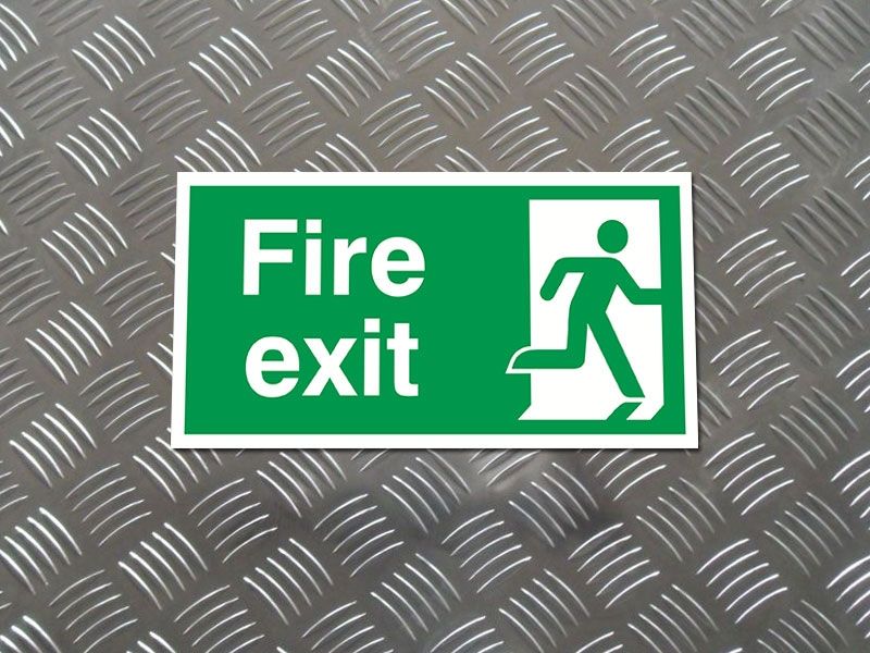 "Fire Exit Man Right" Fire Exit Direction Sign