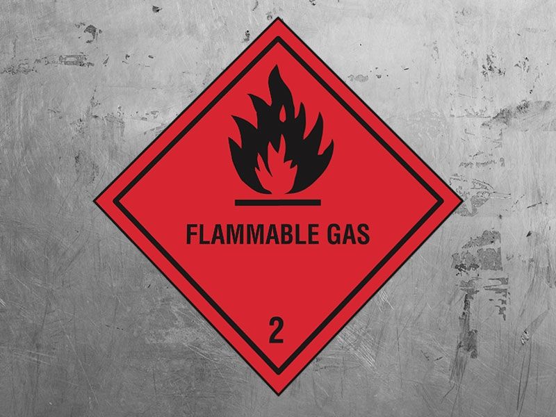 "Flammable Gas" Hazard Warning Labels