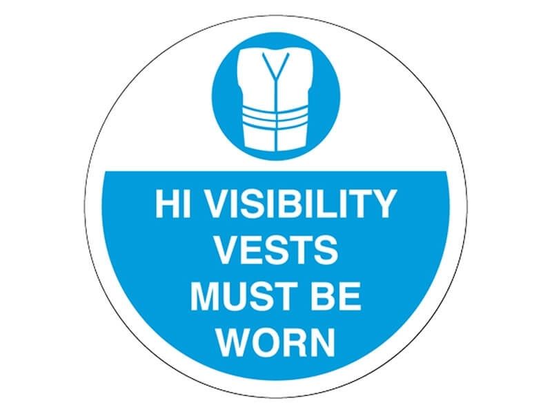 Hi-vis Vests Must Be Worn Floor Symbol Marker