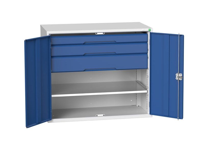 Kitted Workshop Cupboard with 1 Shelf, 3 Drawers