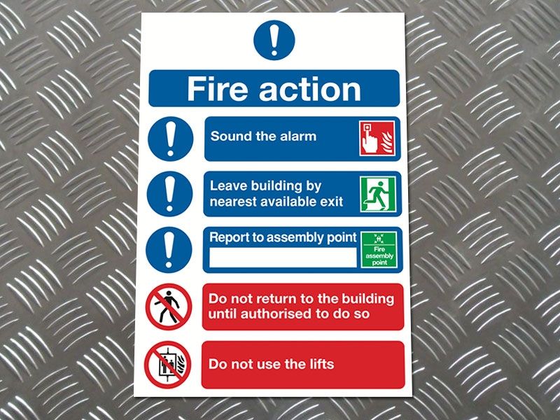 "Fire Action Notice" Mandatory Site Safety Sign