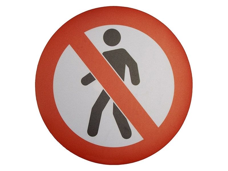 No Pedestrians Floor Symbol Marker
