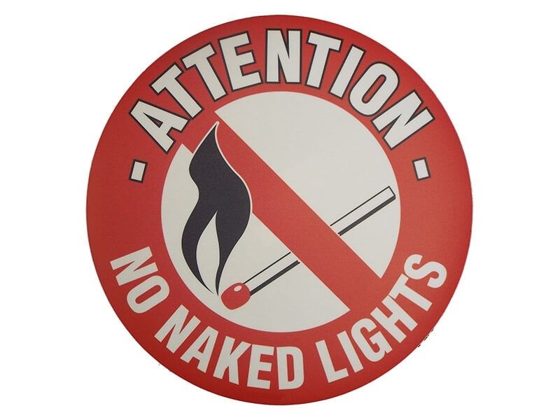 No Naked Lights Floor Symbol Marker