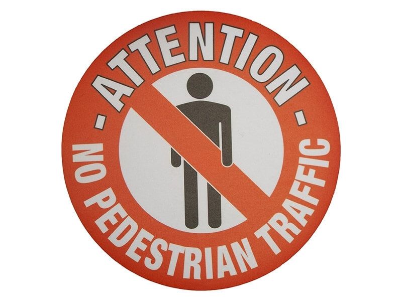 No Pedestrian Traffic Floor Symbol Marker