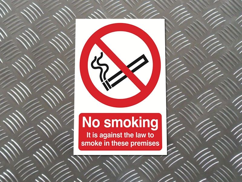 "No Smoking, It Is Against The Law" Prohibition Sign
