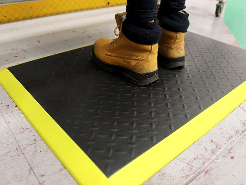  exproyzk Industrial Anti-Fatigue Mat 20mm Thick, Durable Vinyl  Sponge Comfort Mat, Non Slip Waterproof Floor Mats for Warehouses,  Factories, Garages (Color : Black Yellow, Size : 100x100cm) : Industrial &  Scientific