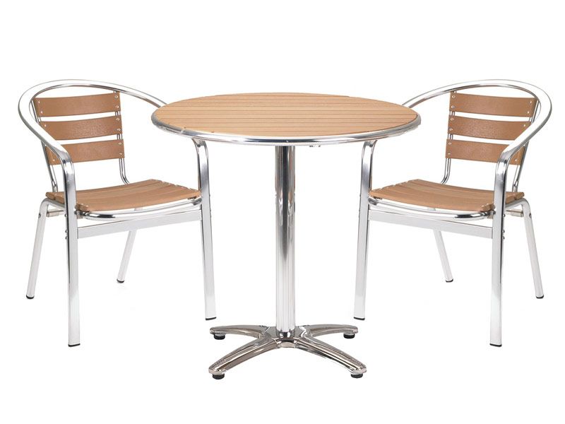 Paulo Circular Cafe Table with Two Chairs
