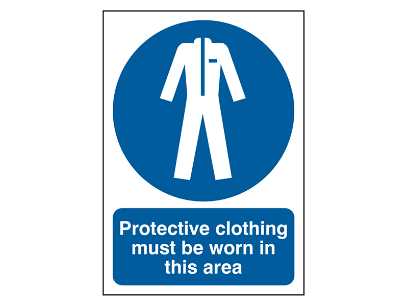 "Protective Clothing Must Be Worn" Prohibition Sign Free Delivery