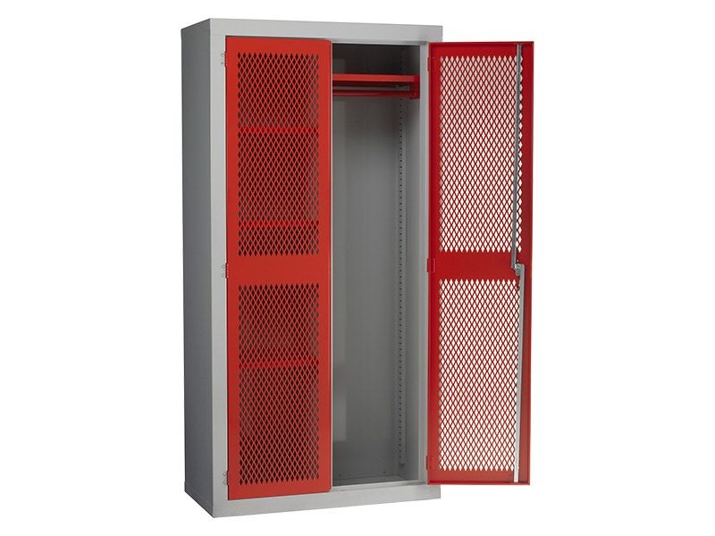 Steel Mesh 2 Door, 3 Shelves, Centre Divider Free Delivery
