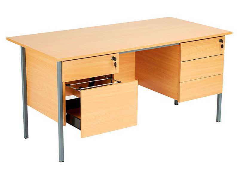 Twin Pedestal Desk Free Next Day Delivery