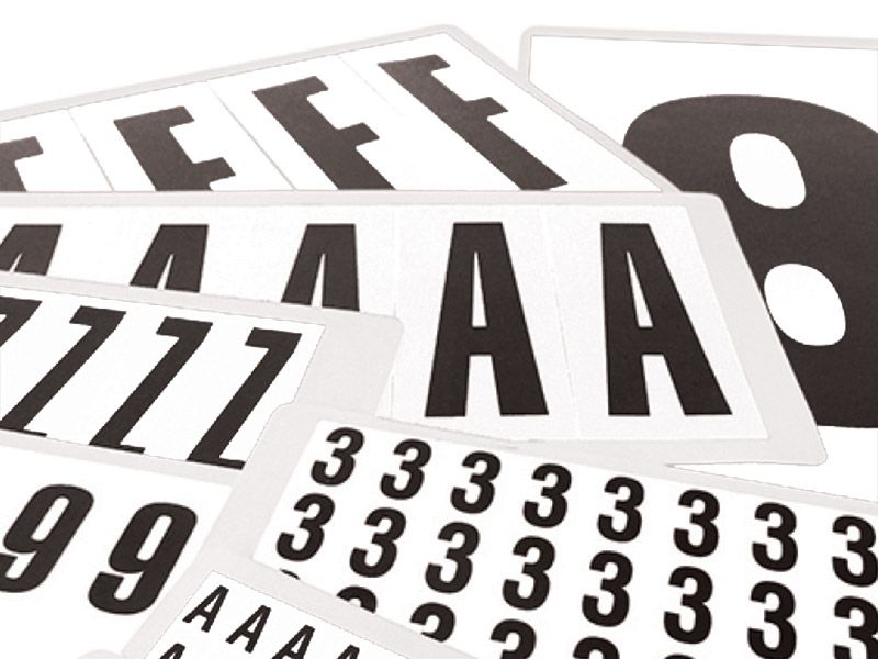 24mm White Sticky Vinyl Letters or Numbers Stickers Self-Adhesive Plastic Labels 