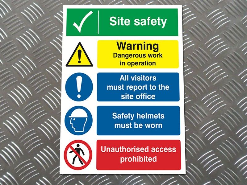 "Work in Operation" Construction Site Safety Board