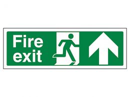 "Fire Exit Up" Fire Exit Direction Sign