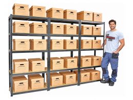 Archive Shelving System - 5 Shelves, 1800 × 2700 × 400mm - 175kg UDL Per Shelf