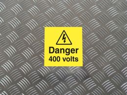 "Danger 400 Volts" Labels on a Roll