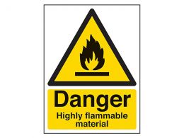 "Danger Highly Flammable" Warning Safety Sign