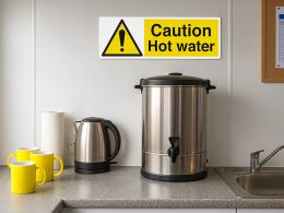 "Danger Very Hot Water" Warning Safety Sign