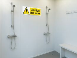 "Danger Very Hot Water" Warning Safety Sign