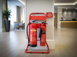 Double Fire Extinguisher Stand