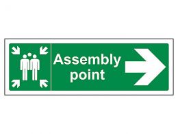 "Fire Assembly Point" Arrow Right Sign