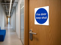 "Fire Door Keep Shut" Mandatory Site Safety Sign