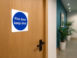 "Fire Door Keep Shut" Mandatory Site Safety Sign