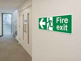 "Fire Exit Arrow Left" Fire Exit Direction Sign