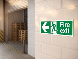 "Fire Exit Arrow Left" Fire Exit Direction Sign