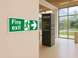 "Fire Exit Arrow Right" Fire Exit Direction Sign