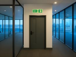 "Fire Exit Down" Glow in the Dark Safety Sign