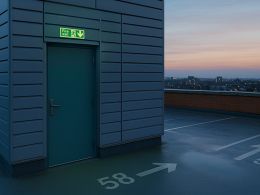 "Fire Exit Down" Glow in the Dark Safety Sign