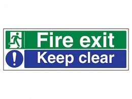 "Fire Exit Keep Clear" Fire Exit Sign