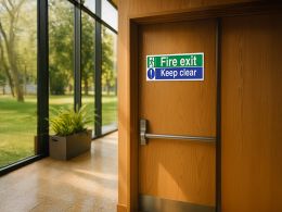 "Fire Exit Keep Clear" Fire Exit Sign