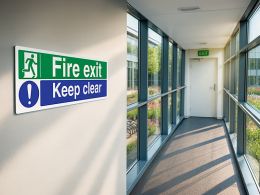 "Fire Exit Keep Clear" Fire Exit Sign