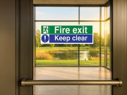 "Fire Exit Keep Clear" Fire Exit Sign