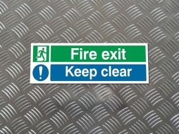 "Fire Exit Keep Clear" Fire Exit Sign
