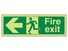 "Fire Exit Left" Glow in the Dark Safety Sign