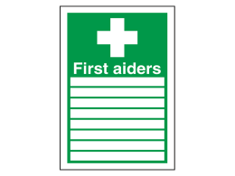 "First Aiders" First Aid Sign