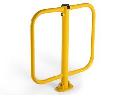 Folding Parking Barrier - Yellow Mild Steel, Folds to 70mm - 720mm Overall Height