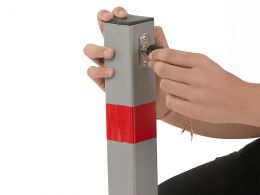 Folding Security Barrier - Key Lockable, Folds to 85mm - 650mm Overall Height