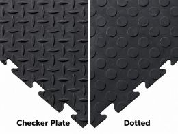 Double Garage Floor Vinyl Tile Bundle - Checker Plate - Black - 6m x 6m Coverage