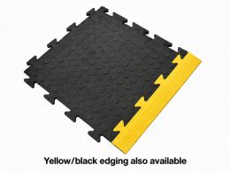 Single Garage Floor Vinyl Tile Bundle - Dotted - Black - 3m x 6m Total Coverage