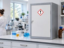 910mm COSHH Cabinet - 1 Door, 1 Shelf - 10L Spill Sump