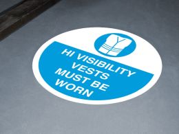 Hi-vis Vests Must Be Worn Floor Symbol Marker