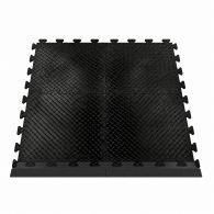 Interlocking Floor Tile Ramped Edging - Male & Female - Black & Yellow - 470 x 60 x 12mm
