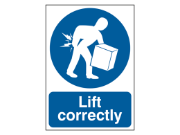 "Lift Correctly" Mandatory Site Safety Sign