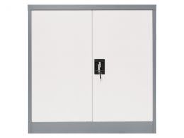 Lockable Cabinet - Mid Grey, 2 Door, 1 Shelf - 900 × 900 × 450mm